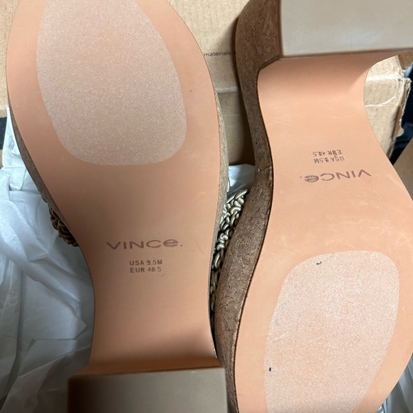 Vince Women's Woven Tan Wedges - Picture 2 of 3